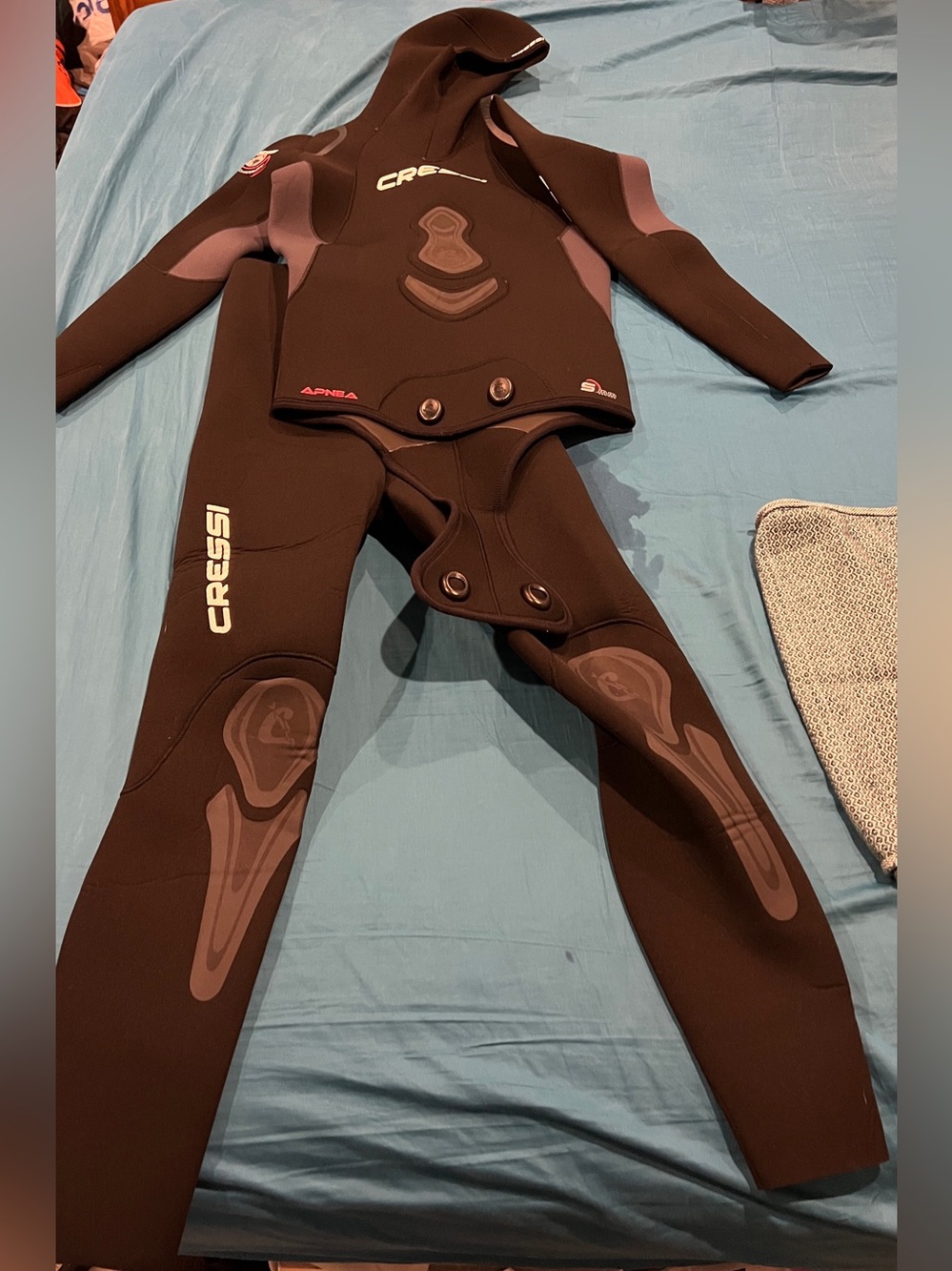 Cressi Unisex Black Hooded Apnea 2-Piece Freediving Wetsuit - Size XXL, 5mm